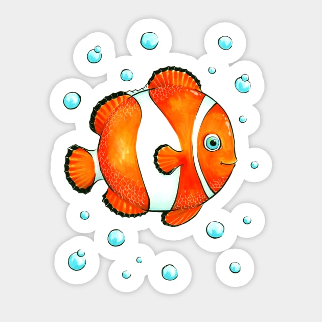 Adorable Clownfish Sticker by obillwon